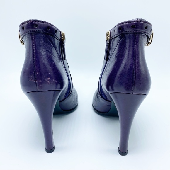 Gucci size 8 / 38 Purple Ankle Booties with Gold Hardware - Picture 5 of 11